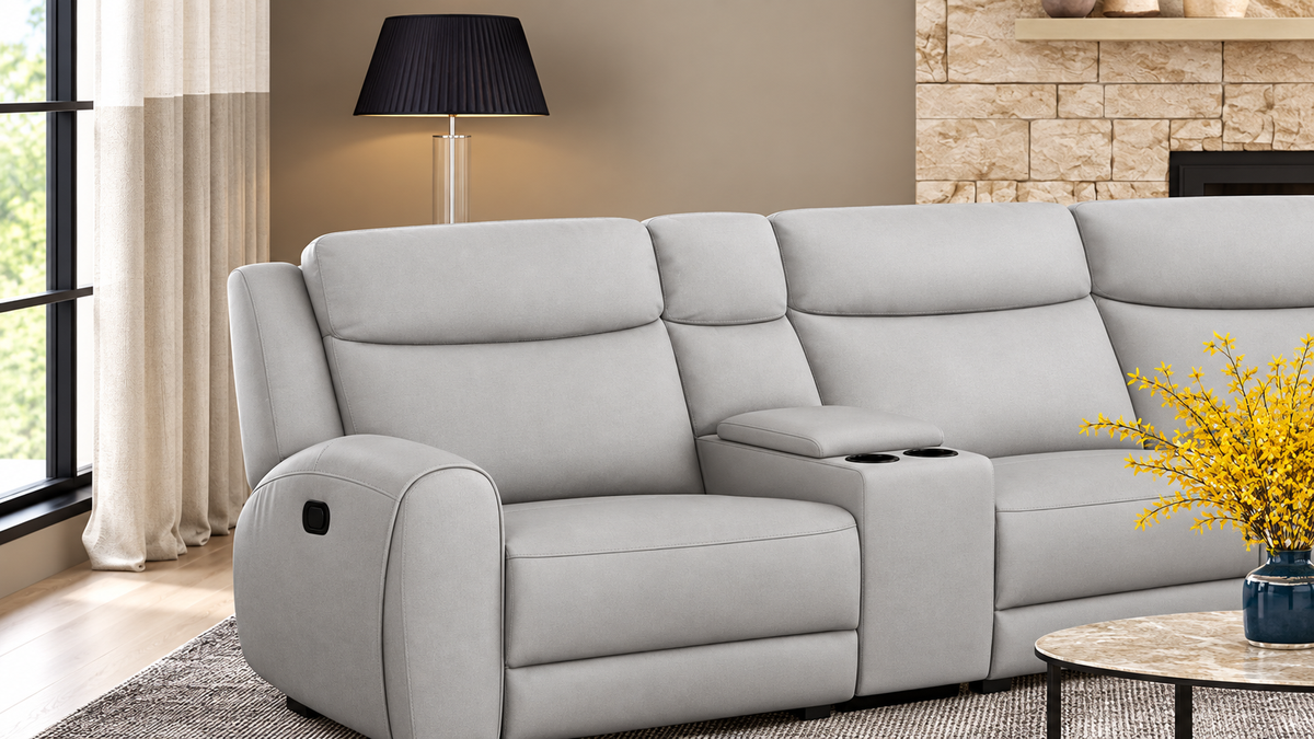 Jacobus Light Gray Motion Sectional by Furniture of America at Eve Furniture