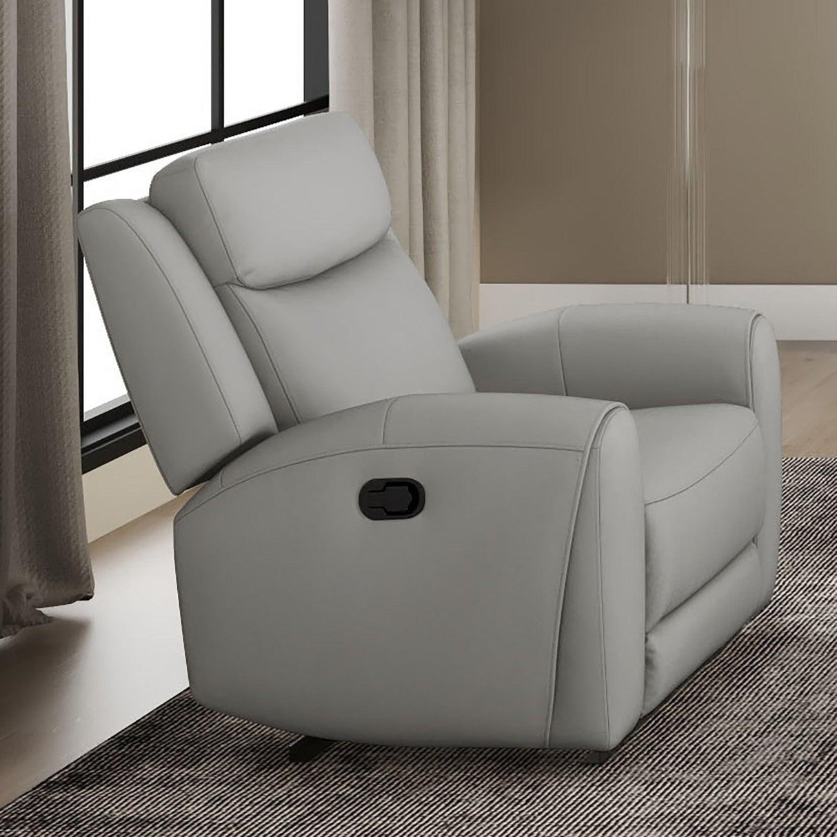 Jacobus Light Gray Manual Recliner by Furniture of America at Eve Furniture