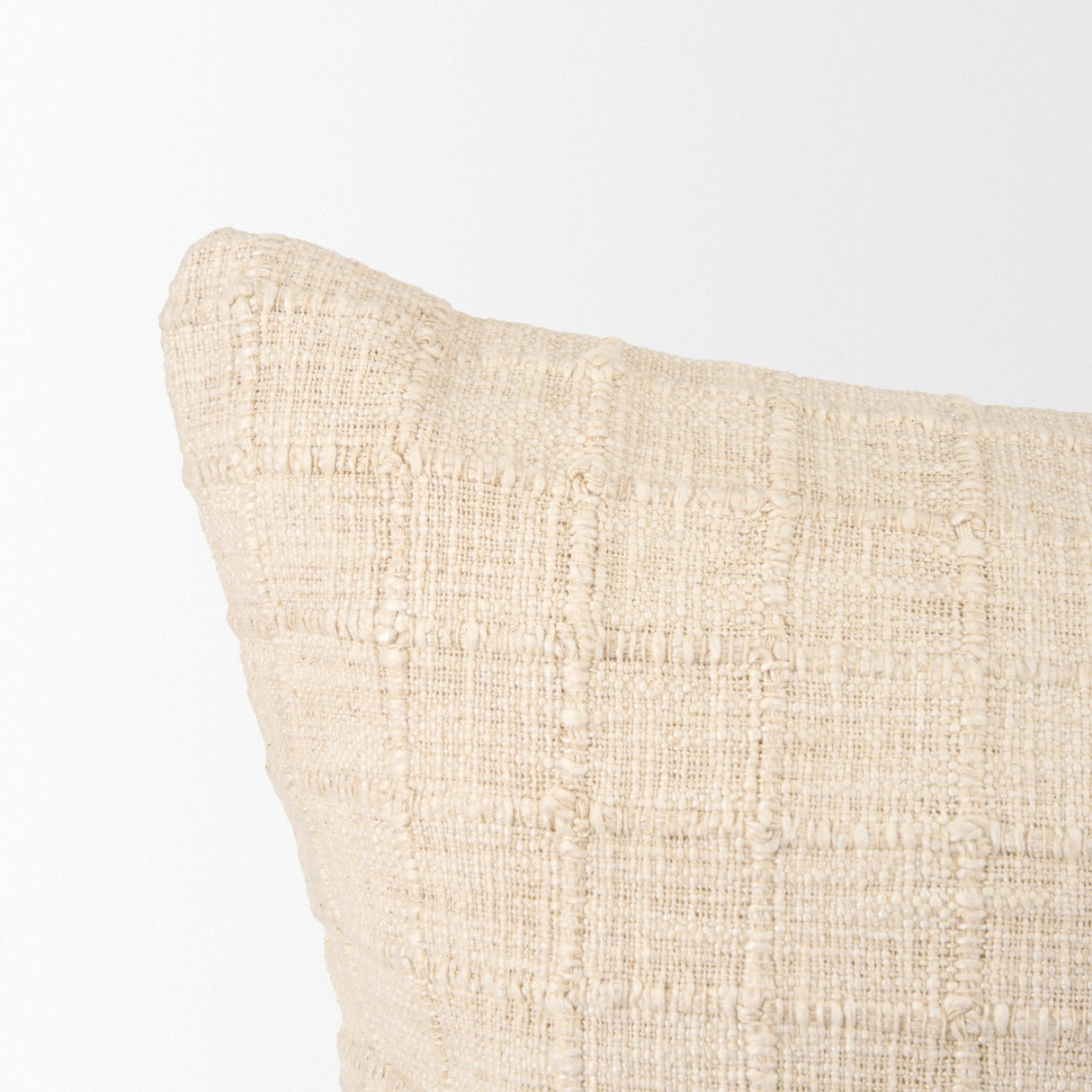 Jacory Cream Checker Textured Decorative Square Pillow Cover w/Down Filler, Set of 2 by Mercana at Eve Furniture