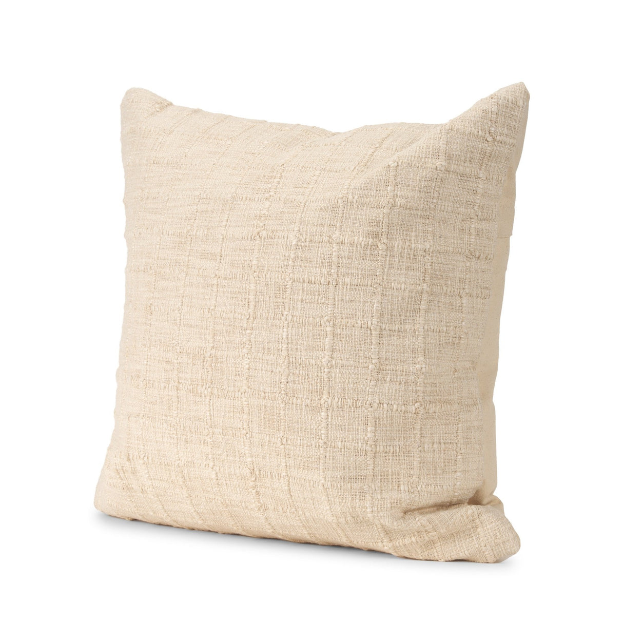 Jacory Cream Checker Textured Decorative Square Pillow Cover w/Down Filler, Set of 2 by Mercana at Eve Furniture
