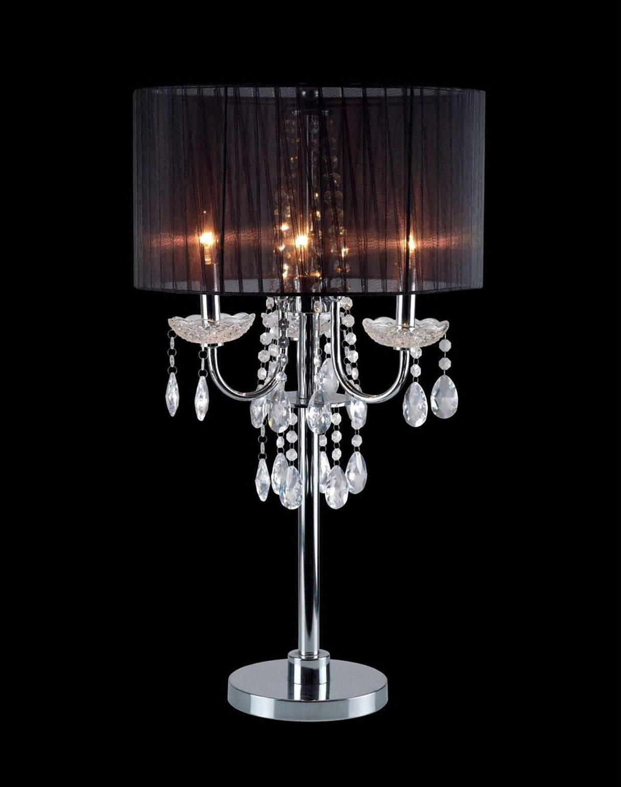 Jada Chrome/Black Table Lamp by Furniture of America at Eve Furniture