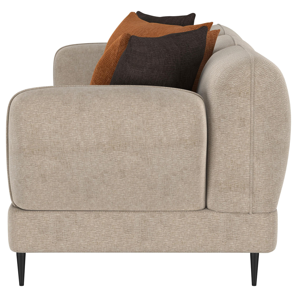 Jade Chenille Upholstered Sculpted Track Arm Sofa Latte by Coaster at Eve Furniture