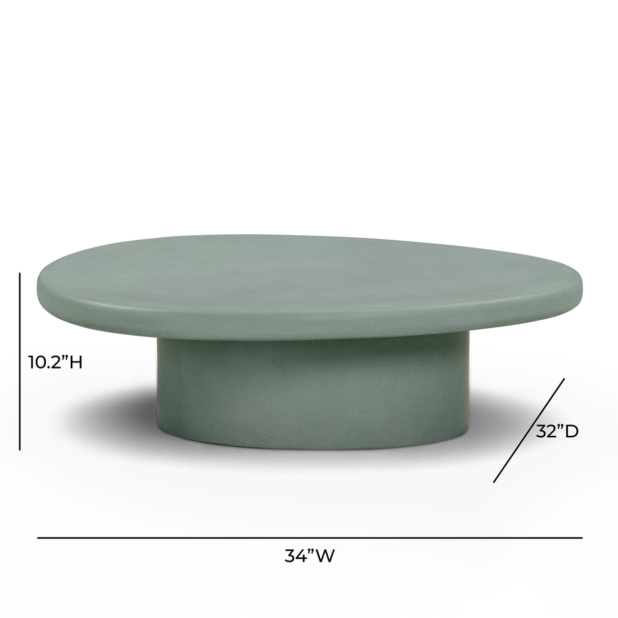 Jade Concrete Indoor/Outdoor Coffee Table (28"-34") by TOV Furniture at Eve Furniture