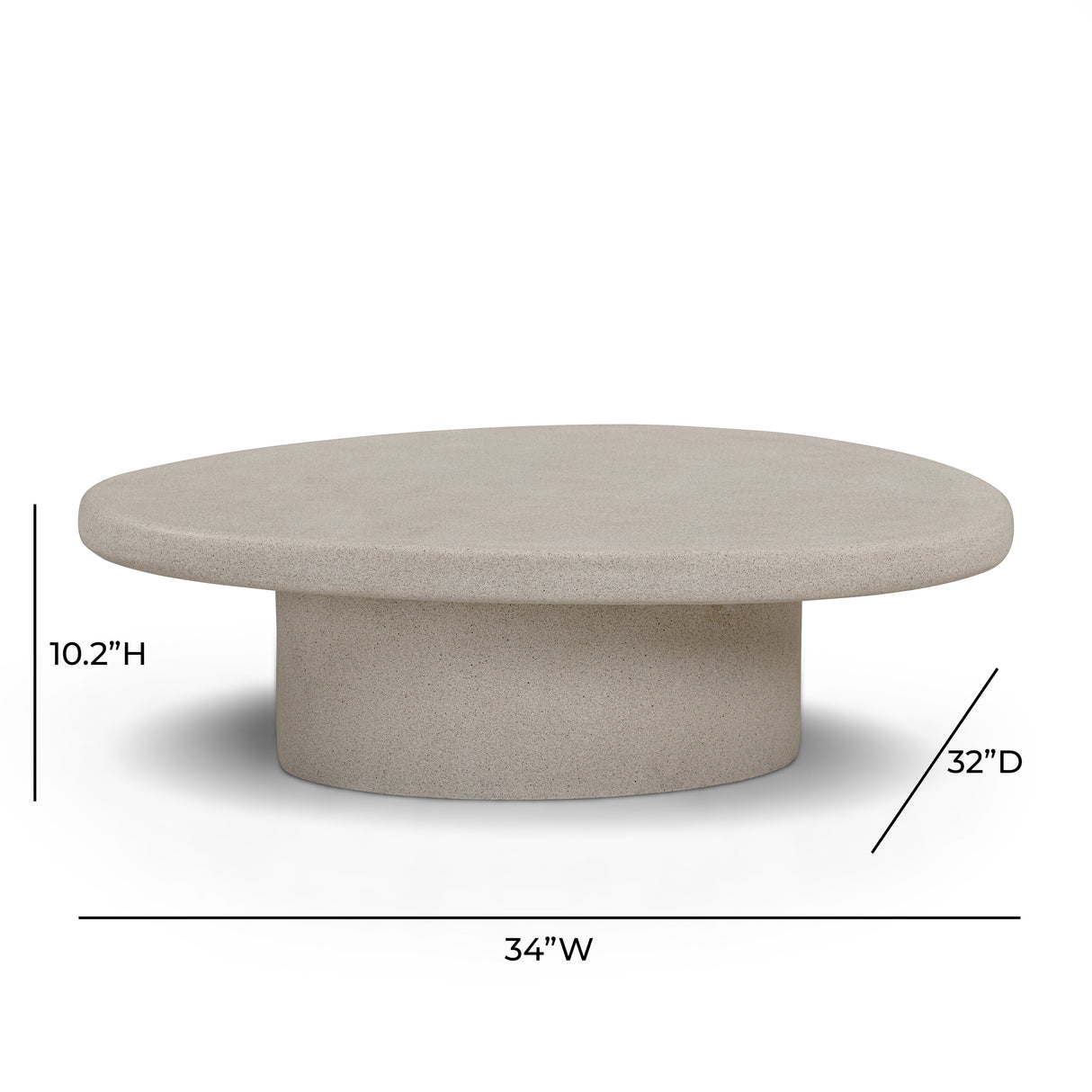 Jade Concrete Indoor/Outdoor Coffee Table (28"-34") by TOV Furniture at Eve Furniture