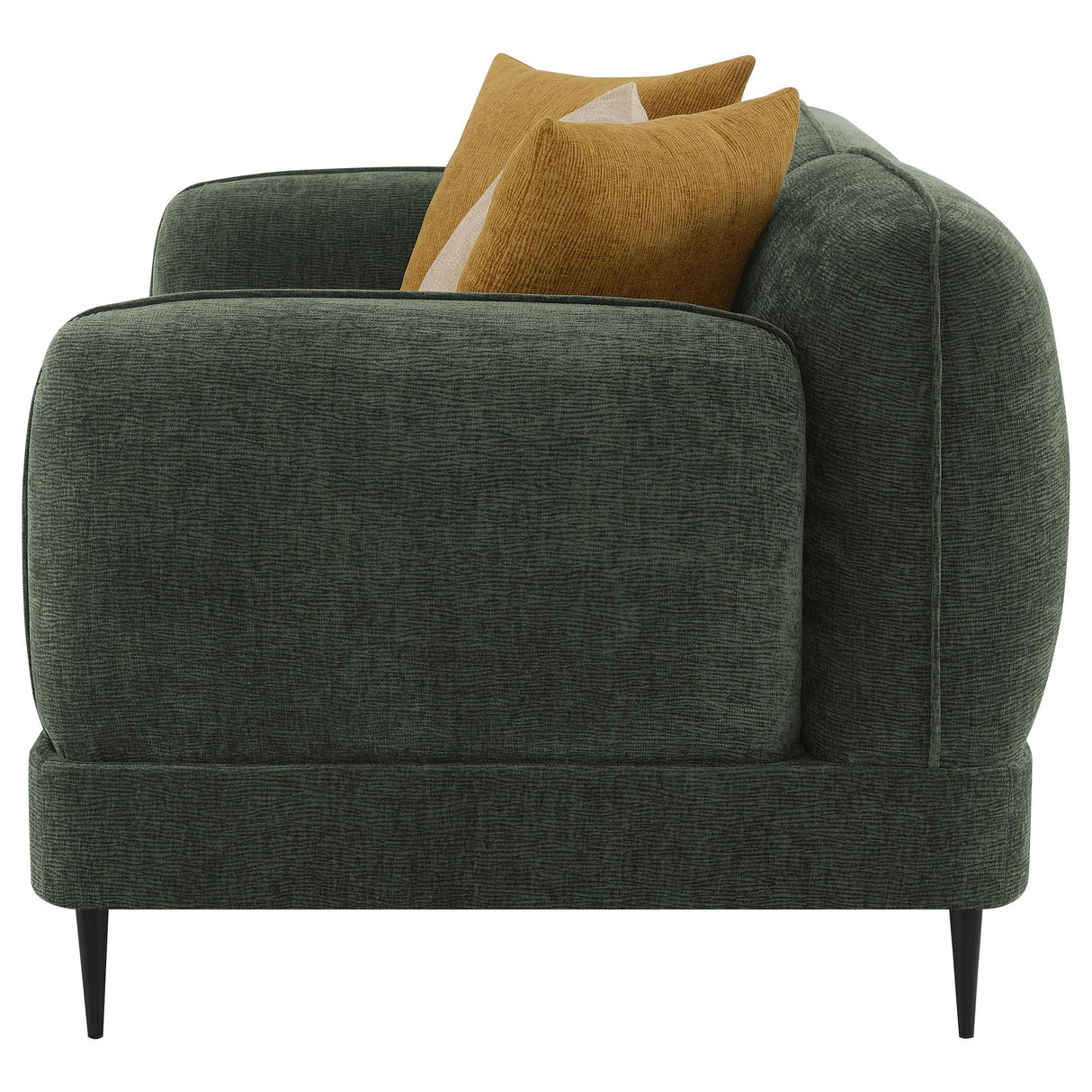 Jade Green Chenille Modern Track Arm Loveseat by Coaster at Eve Furniture