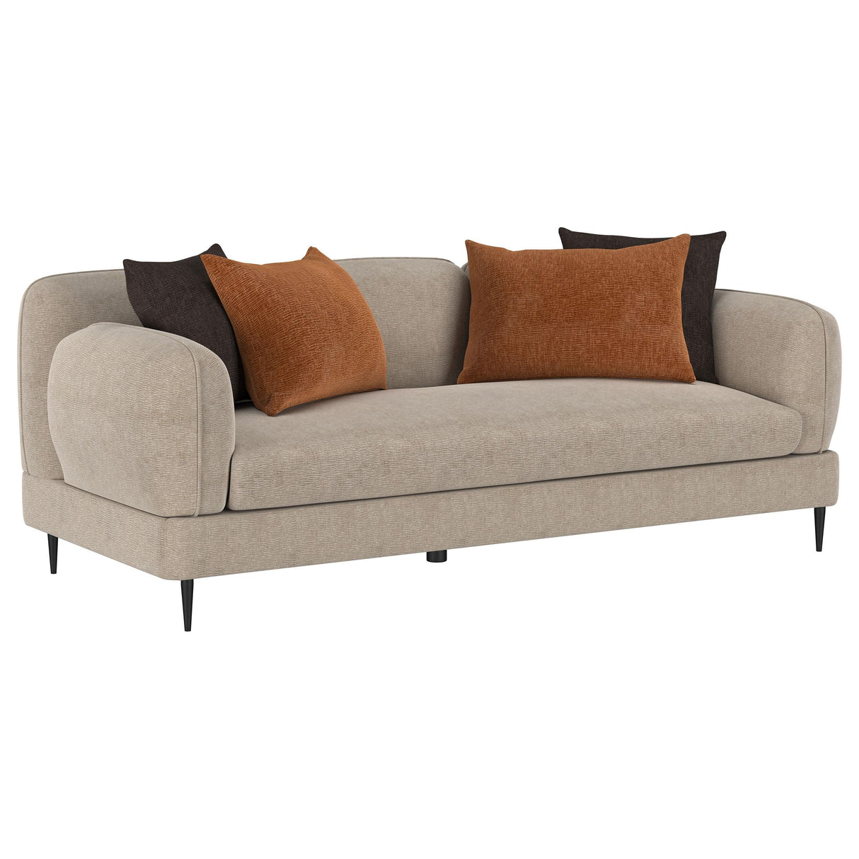 Jade Chenille Upholstered Sculpted Track Arm Sofa Latte by Coaster at Eve Furniture