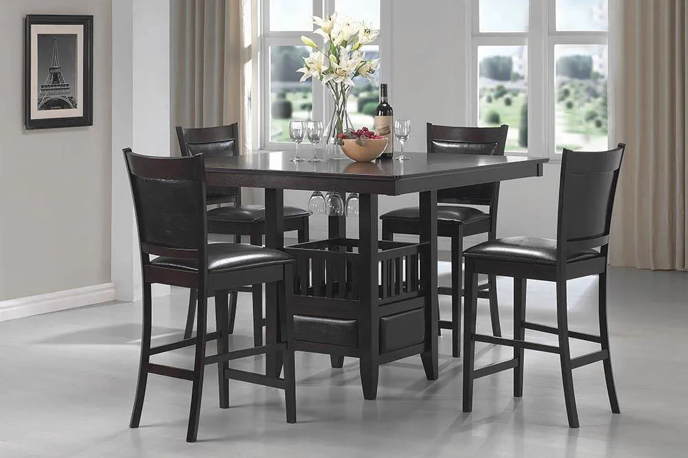 Jaden Black/Espresso Upholstered Counter Height Stools, Set of 2 by Coaster at Eve Furniture