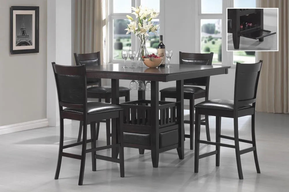 Jaden Espresso Square Counter Height Table with Storage by Coaster at Eve Furniture
