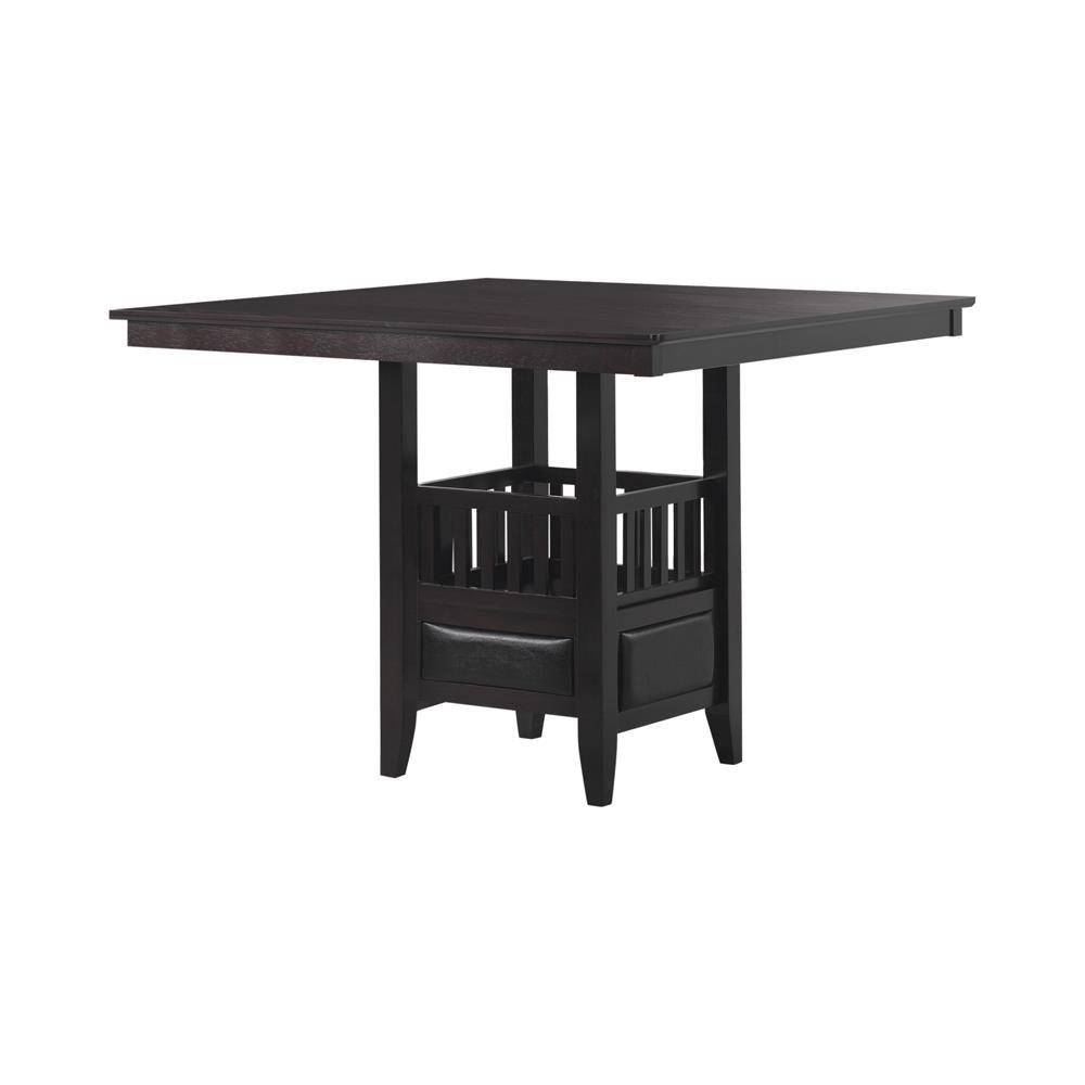 Jaden Espresso Square Counter Height Table with Storage by Coaster at Eve Furniture