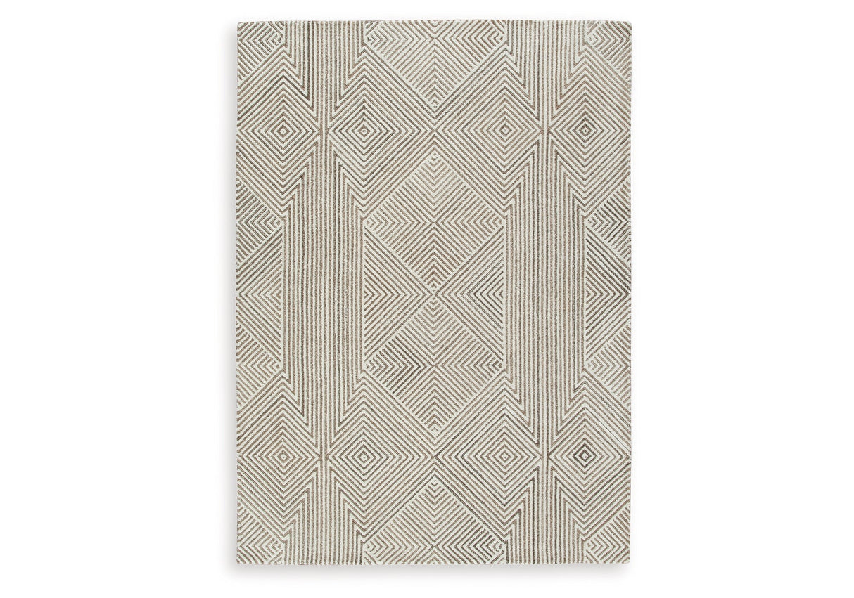 Jadott Beige/Brown Medium Rug by Ashley at Eve Furniture