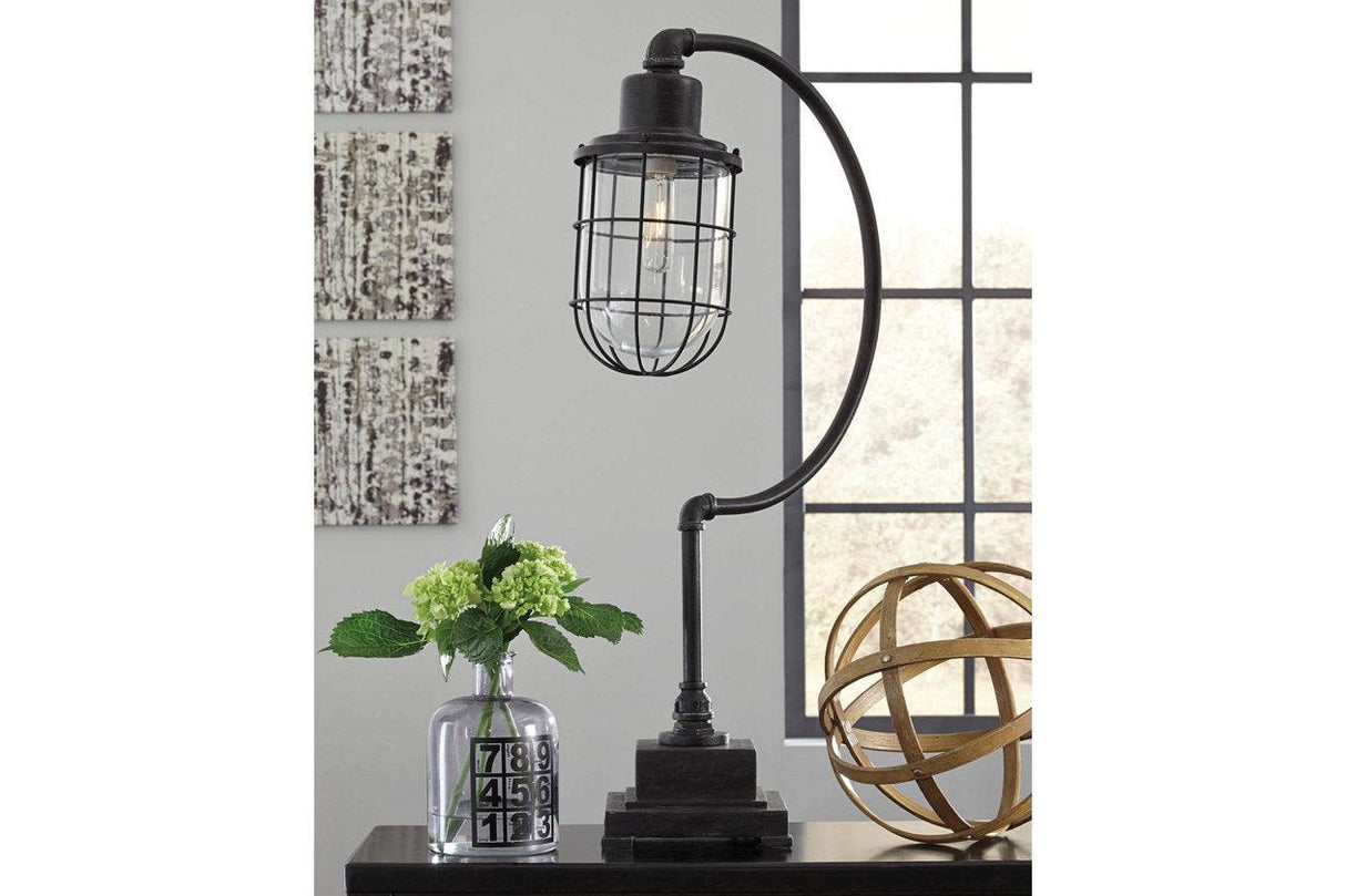 Jae Antique Black Desk Lamp by Ashley at Eve Furniture