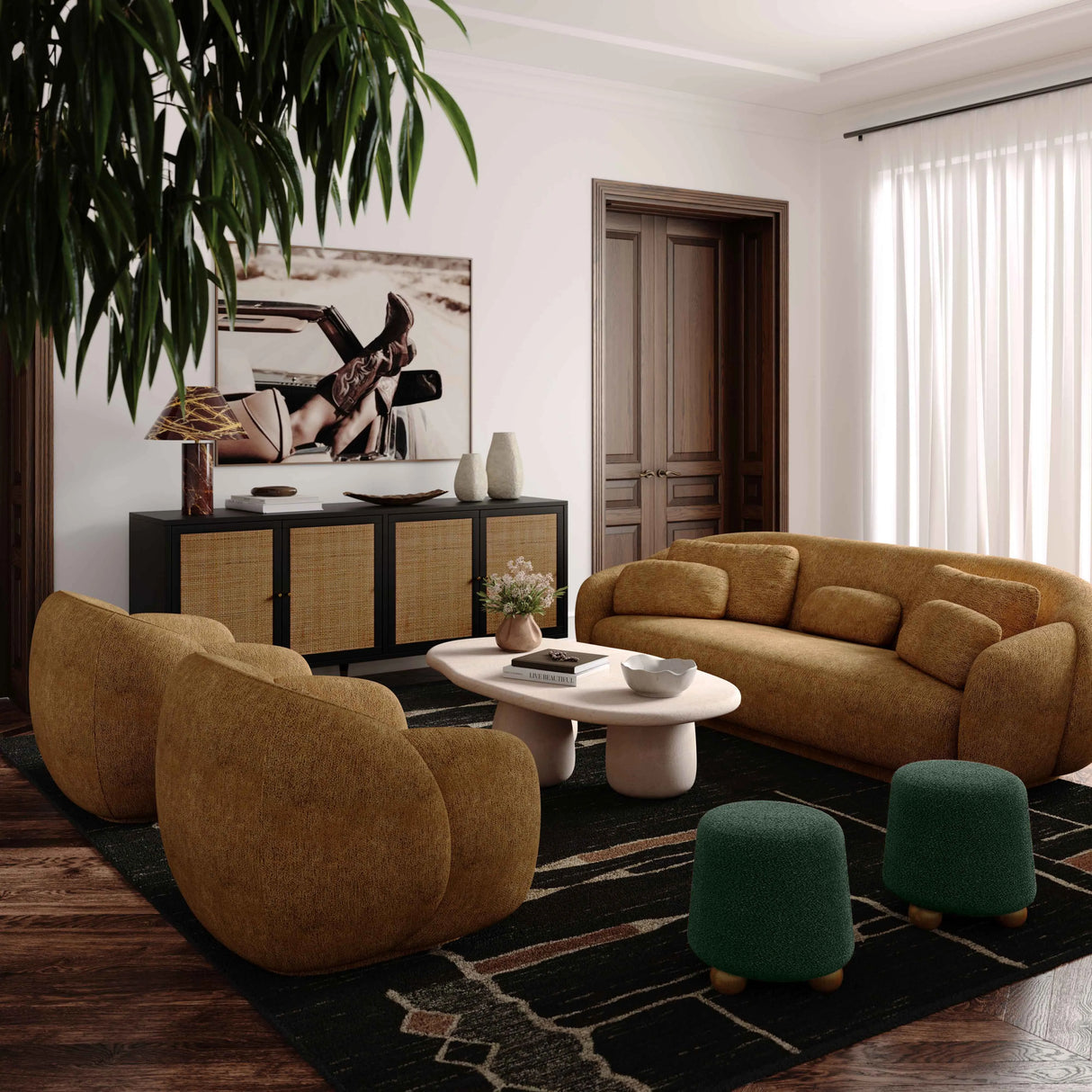 Jaine Boucle Stool by TOV Furniture at Eve Furniture