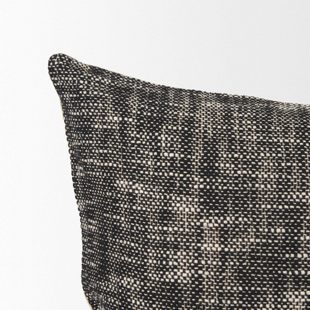Jalia Cream/Black Cotton Decorative Lumbar Pillow Cover w/Down Filler, Set of 2 by Mercana at Eve Furniture