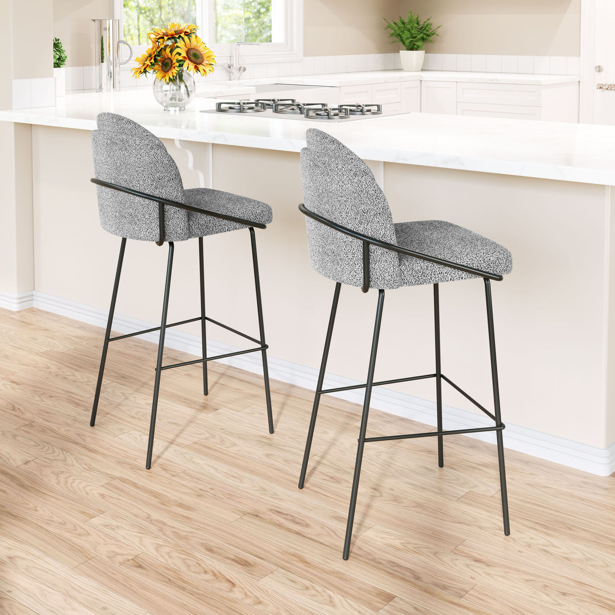 Jambi Barstool Black & White by Zuomod at Eve Furniture