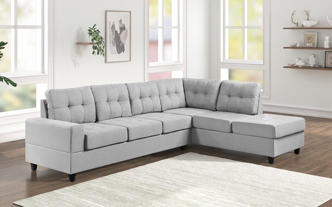 James Light Gray Reversible Sectional by Happy Homes at Eve Furniture