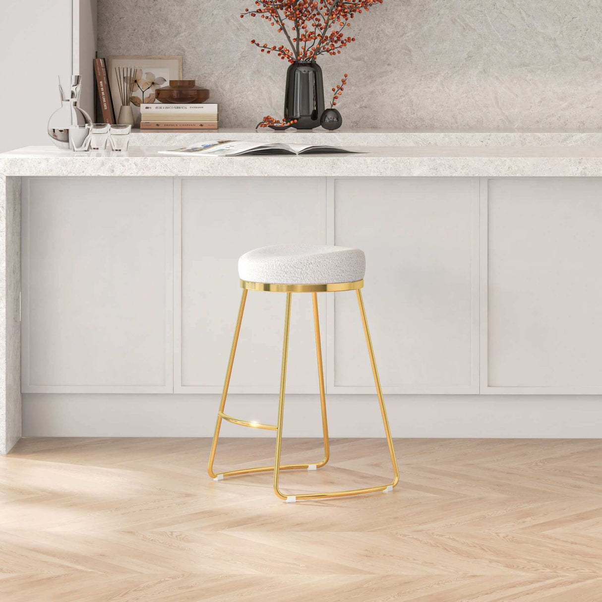 Jane 26" Luxury Upholstered Stool by Ashcroft Furniture at Eve Furniture