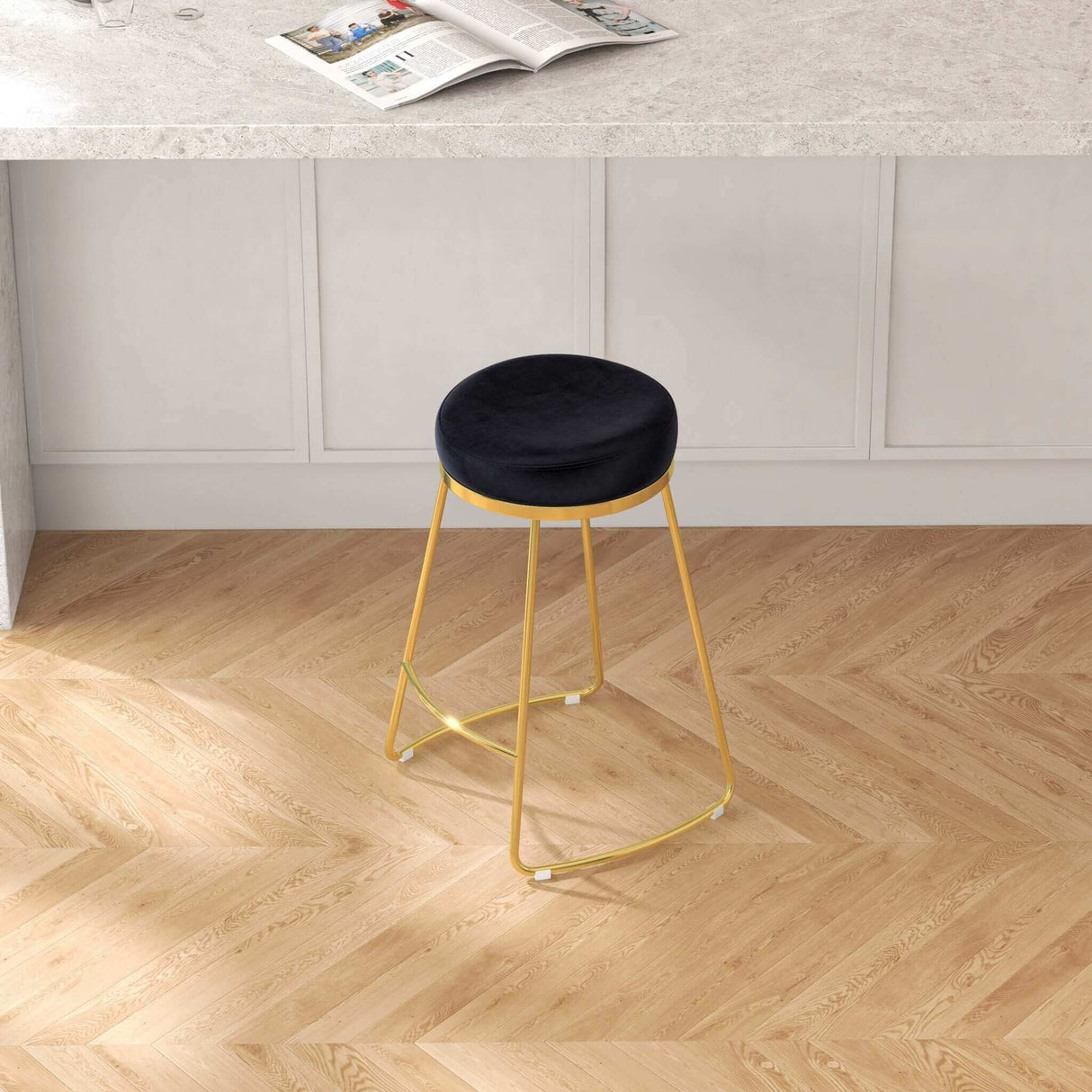 Jane 26" Luxury Upholstered Stool by Ashcroft Furniture at Eve Furniture