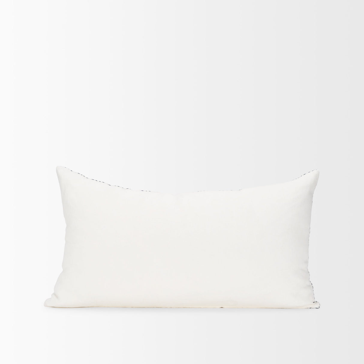 Janelle Cream w/ Indigo Print Linen Lumbar Decorative Pillow Cover by Mercana at Eve Furniture