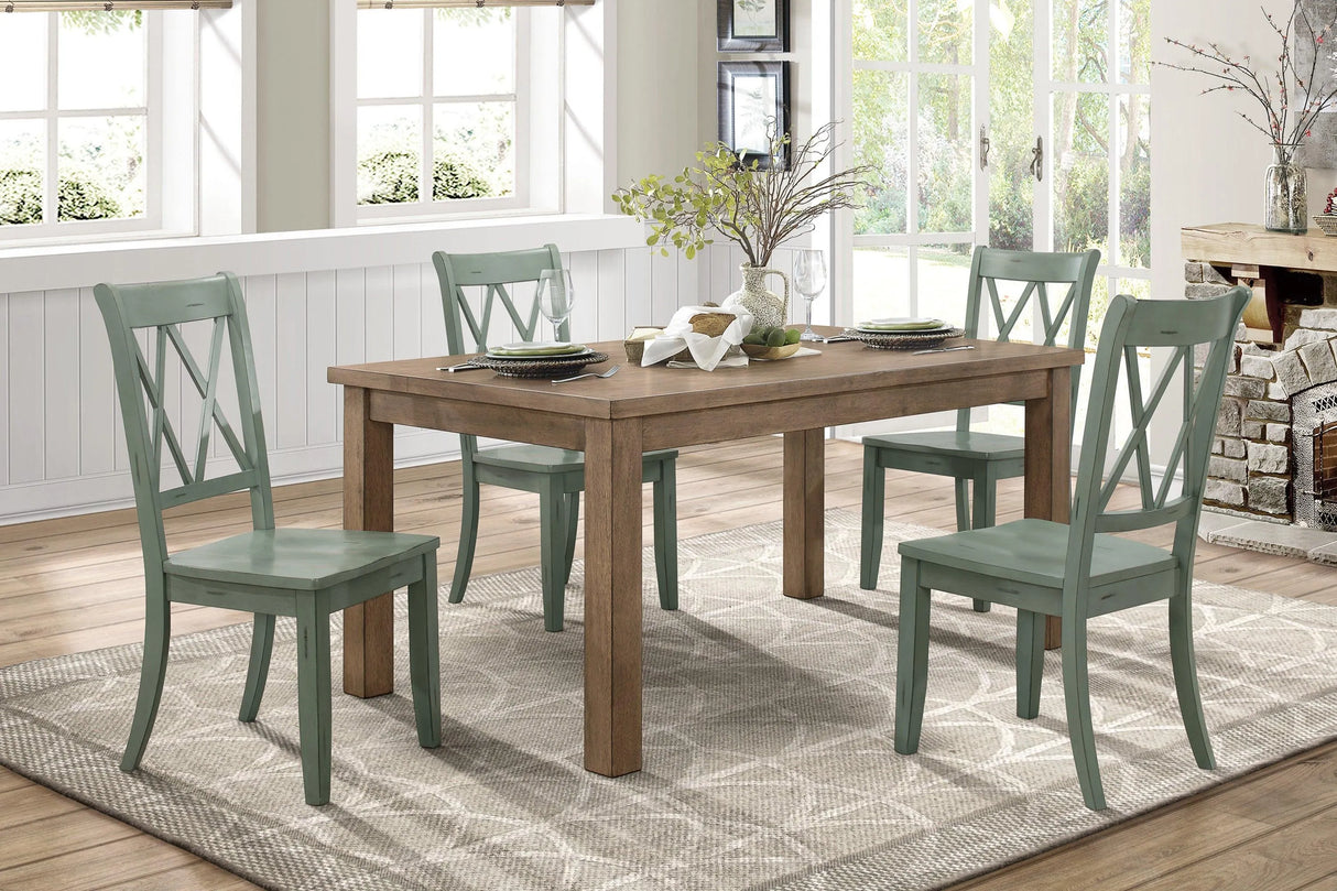 Janina Teal Side Chair, Set of 2 by Homelegance at Eve Furniture