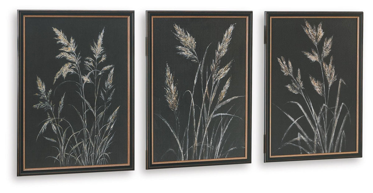 Janisburg Black/White/Brown Wall Art, Set of 3 by Ashley at Eve Furniture