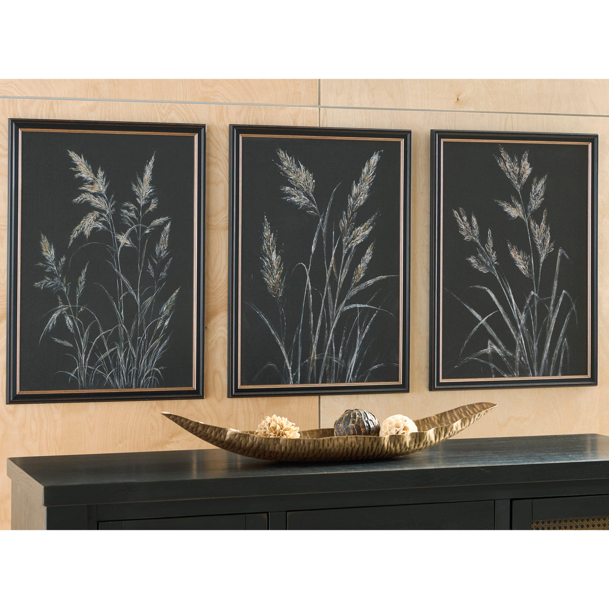 Janisburg Black/White/Brown Wall Art, Set of 3 by Ashley at Eve Furniture