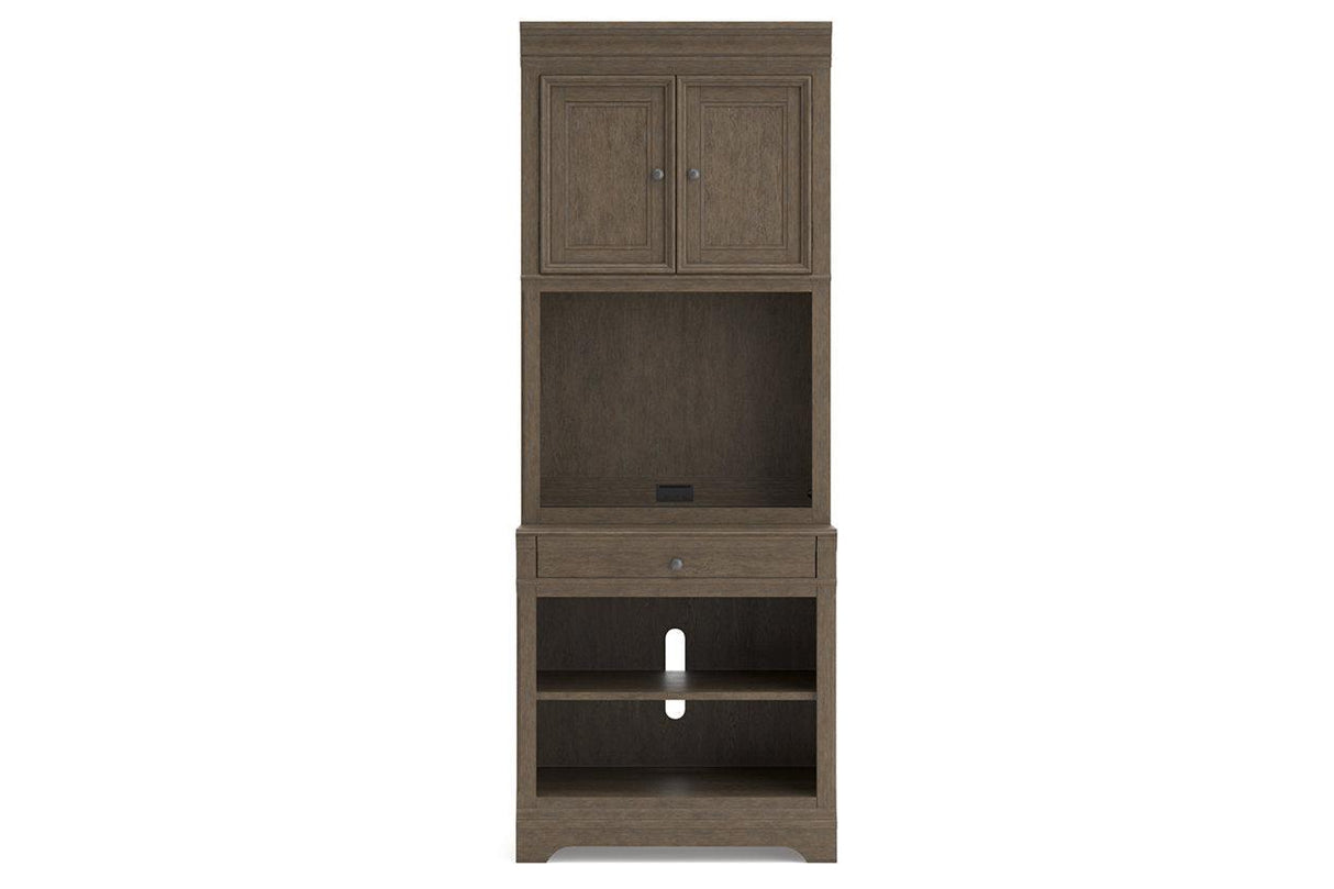 Janismore Weathered Gray Bookcase by Ashley at Eve Furniture