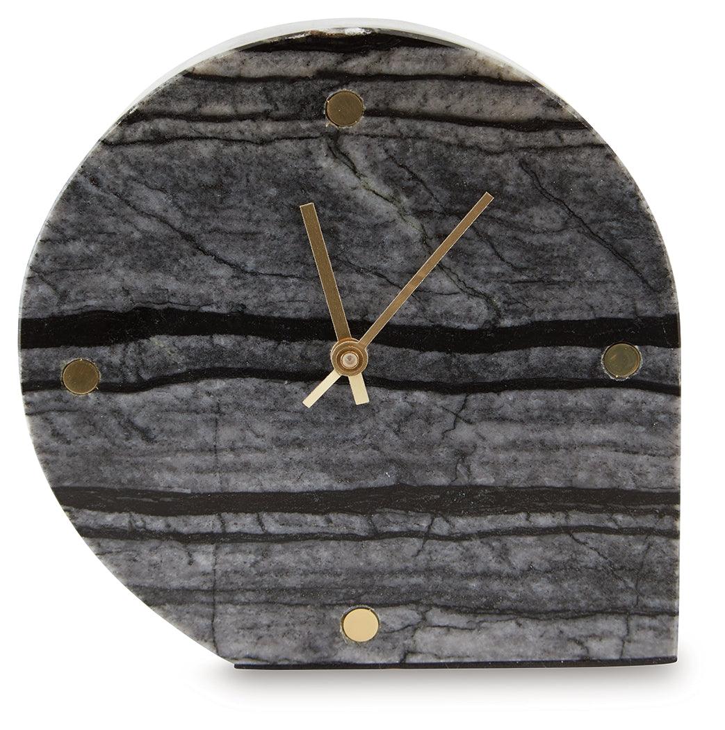 Janmour Black Table Clock by Ashley at Eve Furniture