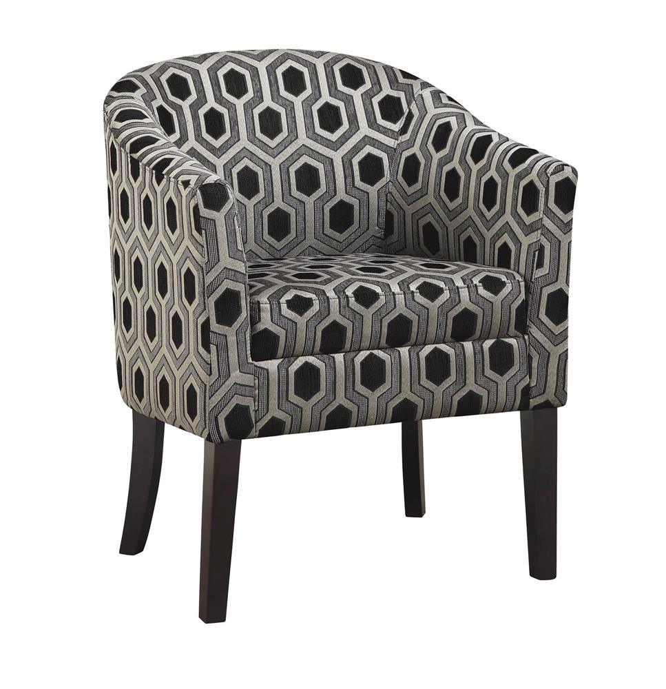 Jansen Gray/Black Hexagon Patterned Accent Chair by Coaster at Eve Furniture