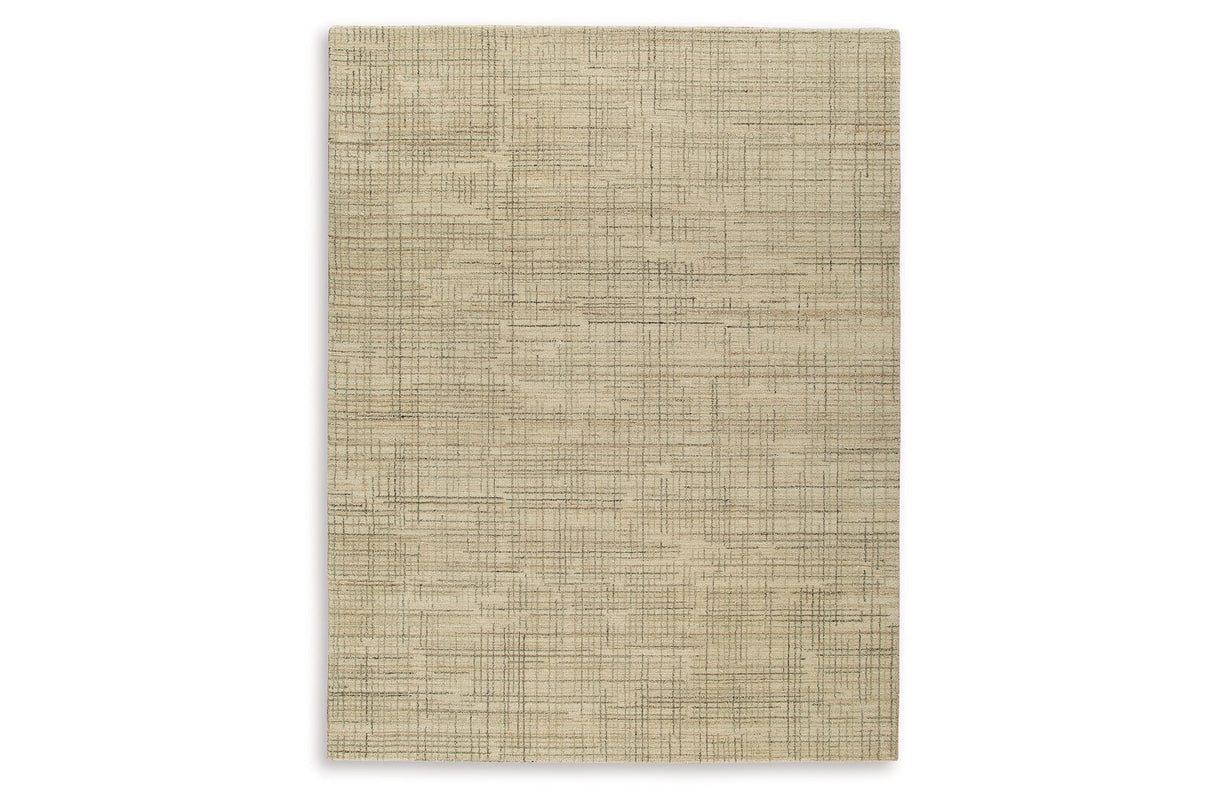Janston Ivory/Gray/Tan Large Rug by Ashley at Eve Furniture