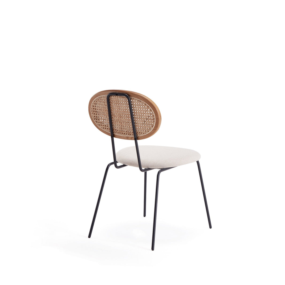 Jardin Dining Chair in Nature Cane and Oatmeal Upholstered Seating (set of 2) by Manhattan Comfort at Eve Furniture