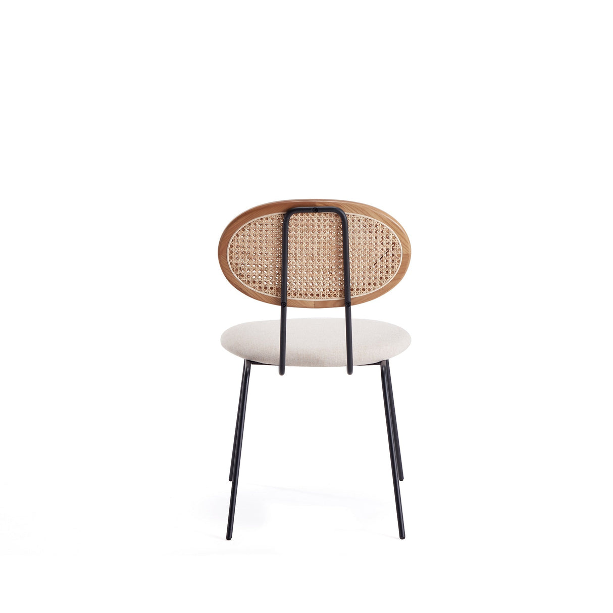 Jardin Dining Chair in Nature Cane and Oatmeal Upholstered Seating (set of 2) by Manhattan Comfort at Eve Furniture