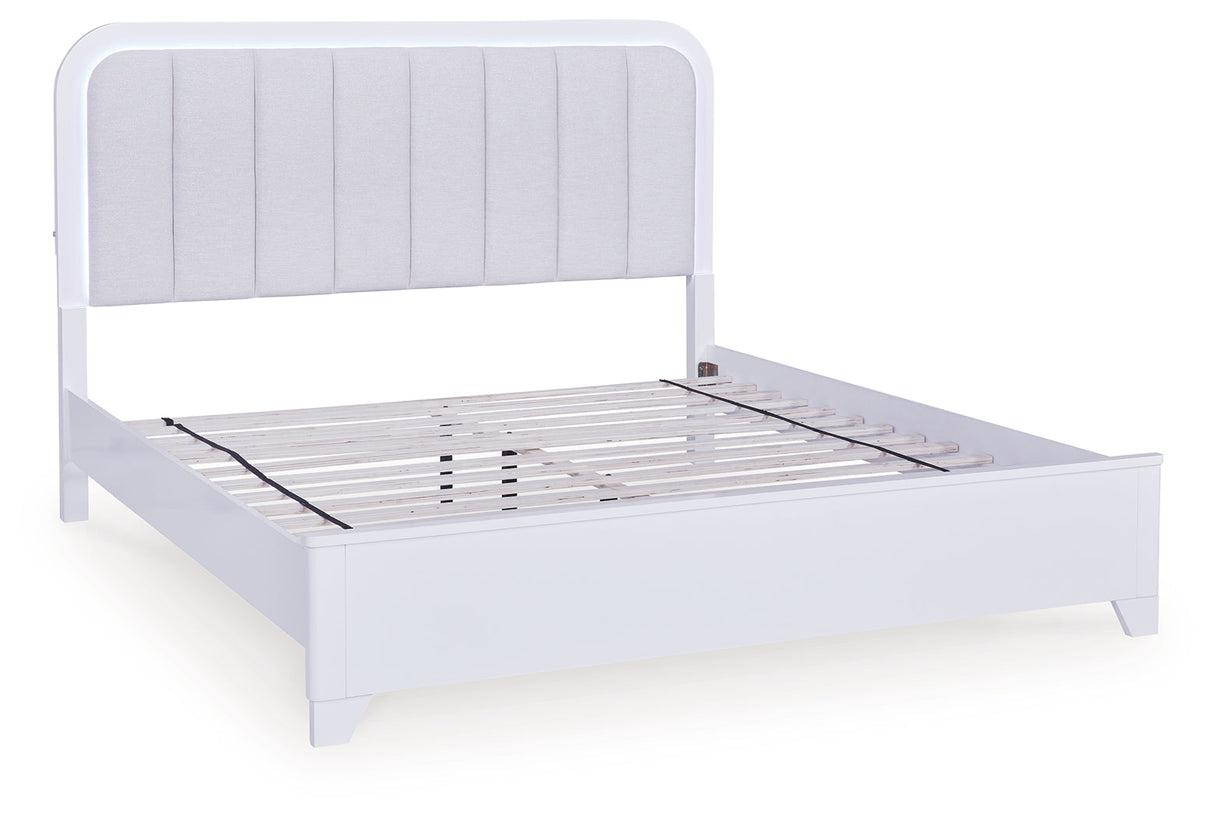 Jarlee White Upholstered Panel Bedroom Set by Ashley at Eve Furniture