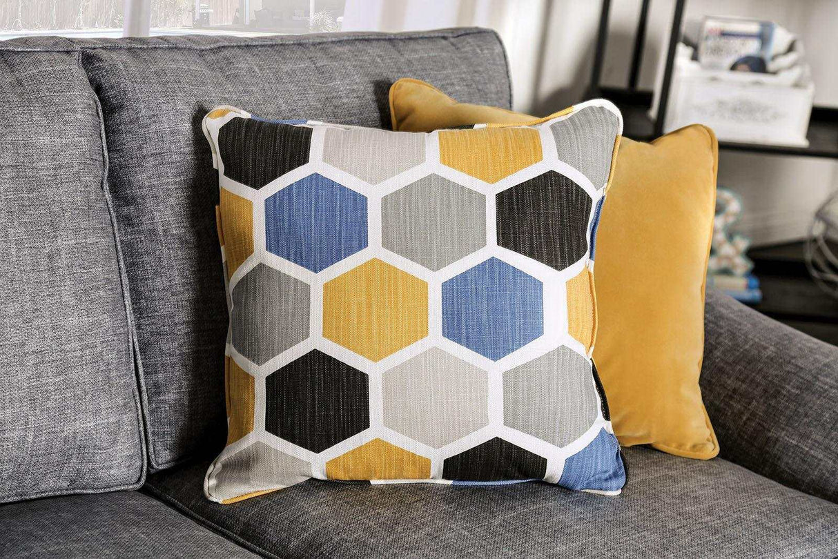 Jarrow Light Gray Stationary Sofa & Loveseat by Furniture of America at Eve Furniture