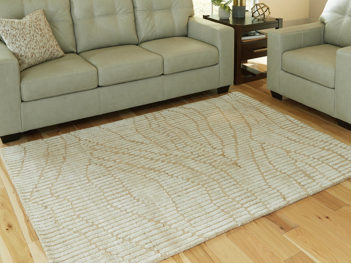 Jaseena Beige/Tan Medium Rug by Ashley at Eve Furniture