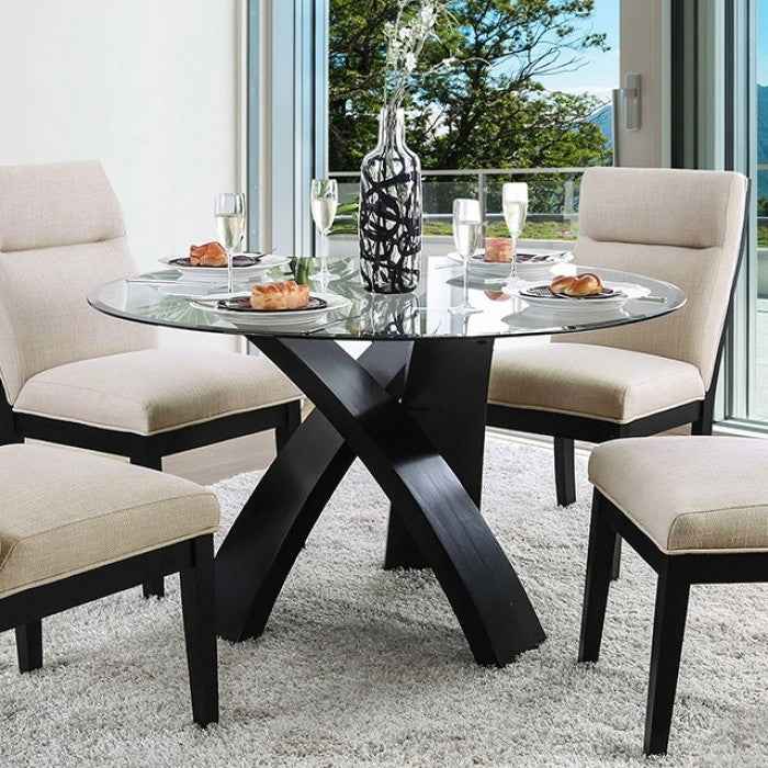 Jasmin Beige/Black 5-Piece Dining Room Set