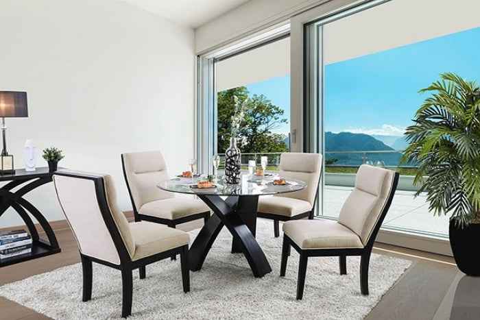Jasmin Beige/Black 5-Piece Dining Room Set