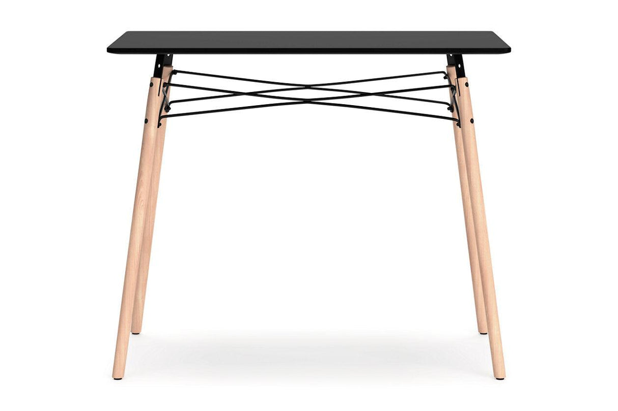 Jaspeni Black/Natural Home Office Desk by Ashley at Eve Furniture