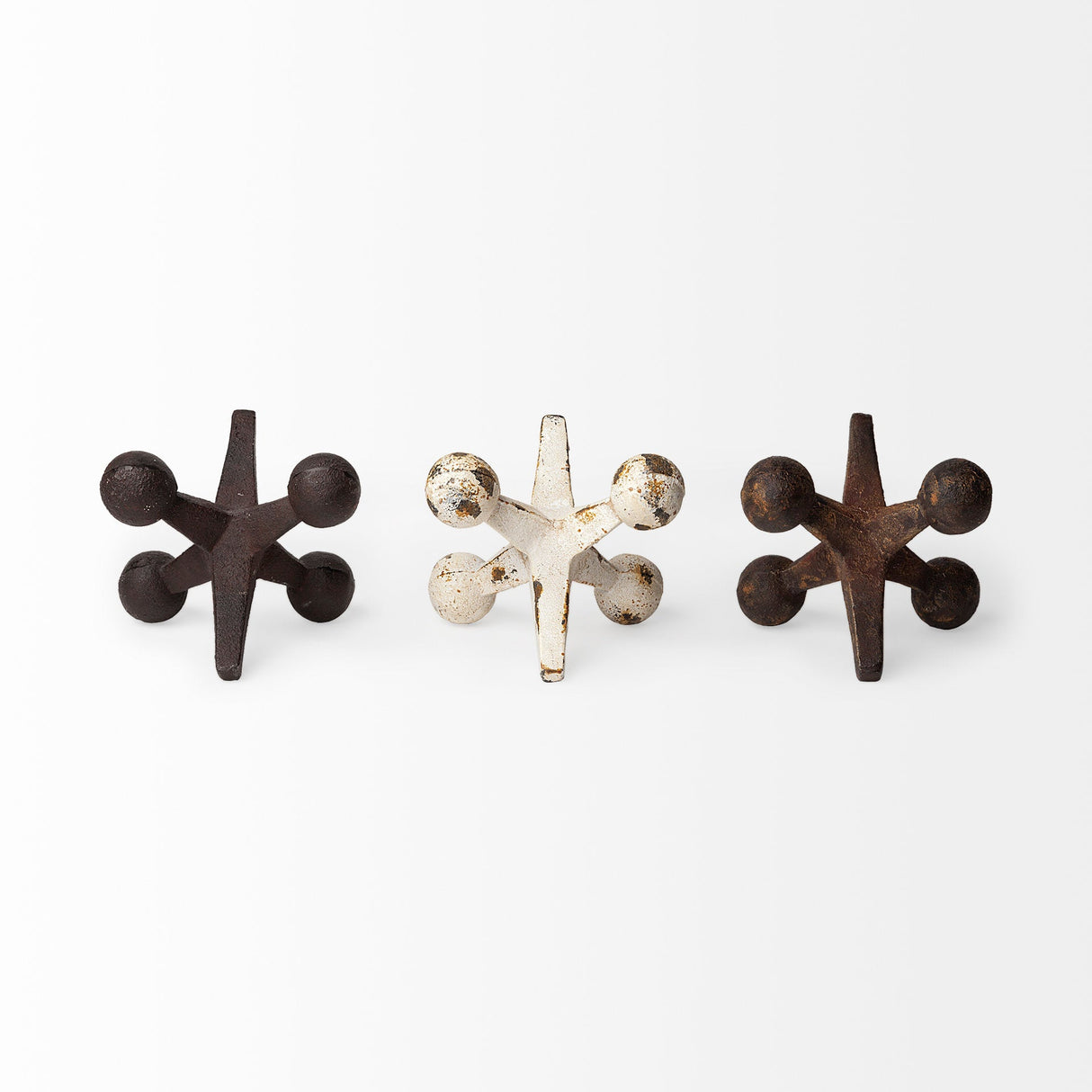 Jax Set of 3 8L x 7W Cast Iron Metal Jacks by Mercana at Eve Furniture