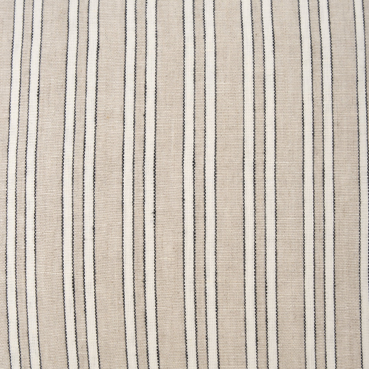 Jaxon Beige/Black Striped Cotton-Linen Square Pillow Cover w/Down Filler, Set of 2 by Mercana at Eve Furniture