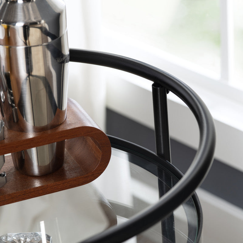 Jaxon Brown/Black Bar Cart by Crestview at Eve Furniture