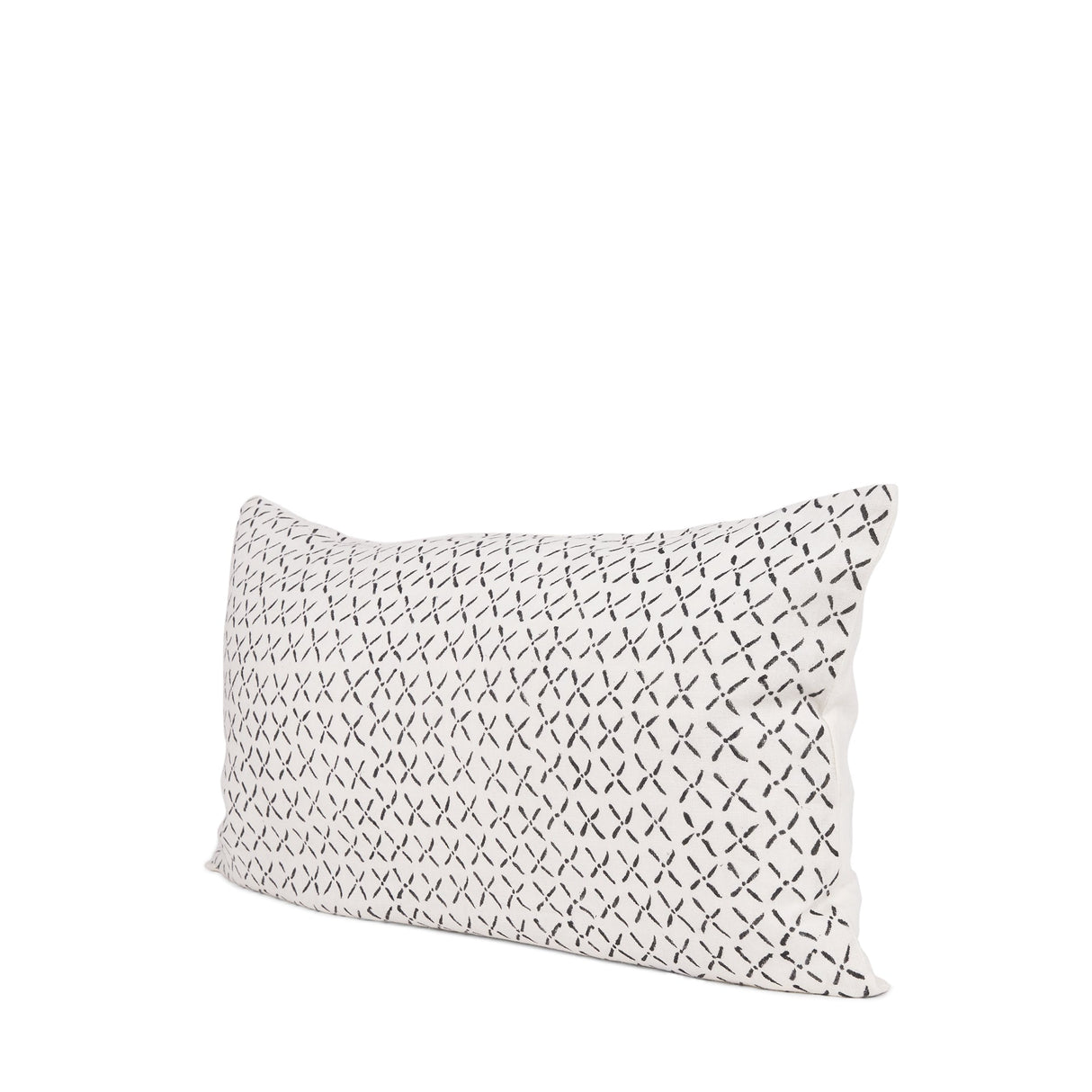 Jayden Cream w/ Black Print Linen Lumbar Decorative Pillow Cover by Mercana at Eve Furniture
