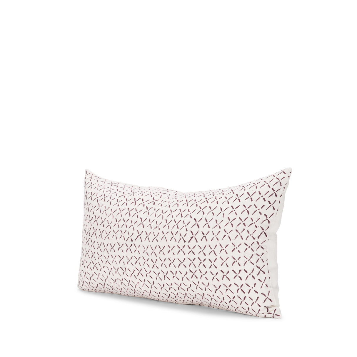 Jayden Cream w/ Merlot Print Linen Lumbar Decorative Pillow Cover by Mercana at Eve Furniture