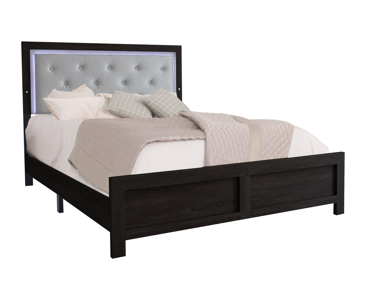 Jaylen Black King LED Panel Bed by Crown Mark at Eve Furniture
