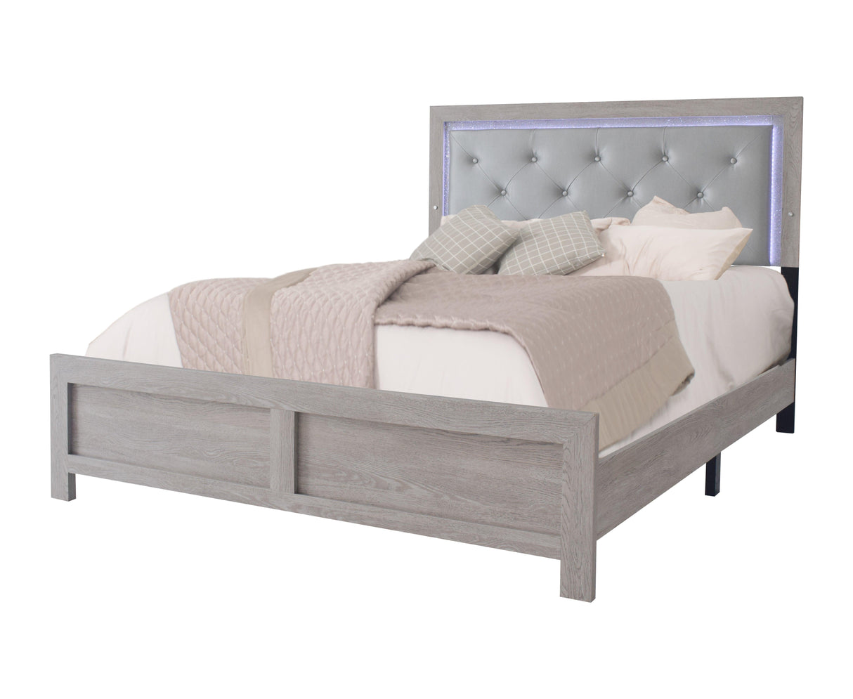 Jaylen Cream LED Panel Bedroom Set by Crown Mark at Eve Furniture