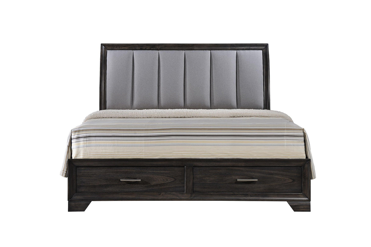 Jaymes Gray King Storage Platform Bed by Crown Mark at Eve Furniture