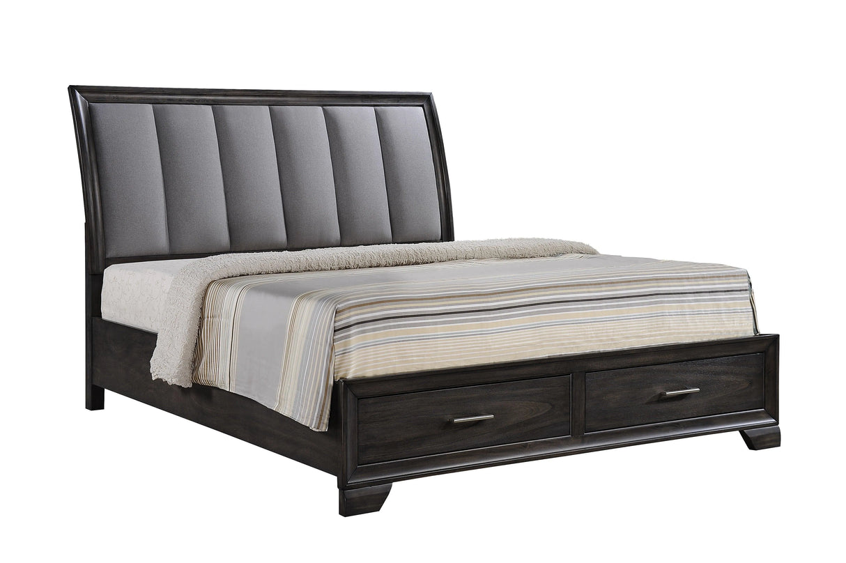 Jaymes Gray Queen Storage Platform Bed by Crown Mark at Eve Furniture