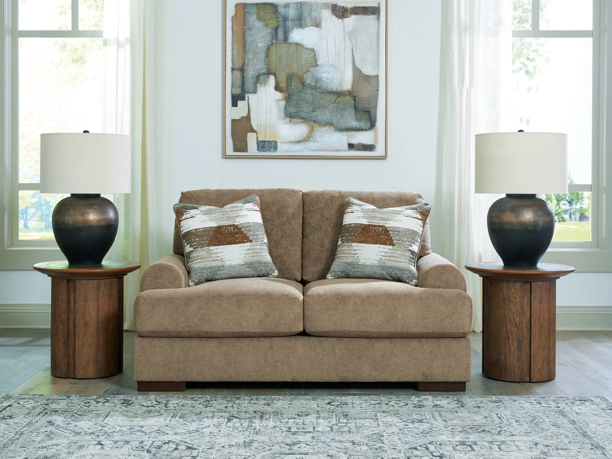 Jayne Park Pecan Loveseat by Ashley at Eve Furniture