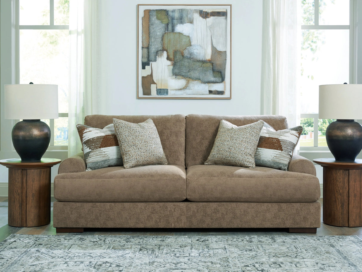Jayne Park Pecan Sofa by Ashley at Eve Furniture