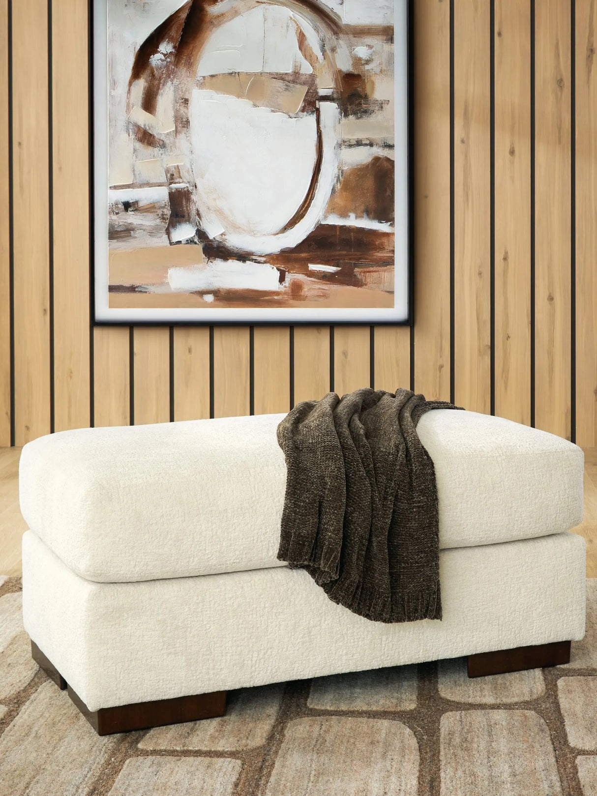 Jayne Park Sand Ottoman by Ashley at Eve Furniture