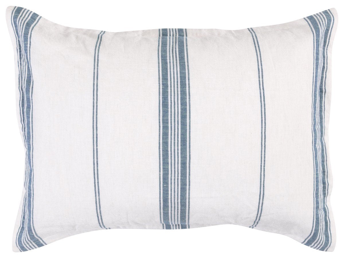 Jayson Blue Stripe Linen Cashmere Duvet Collection by Classic Home at Eve Furniture